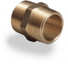 Hex Brass Nipple 1/2" bspt 1" long