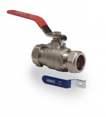 Lever ball valve Red/Blue 15mm