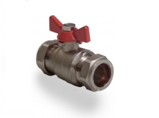Butterfly Ball Valve Red 15mm