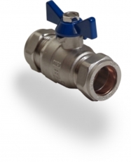 Butterfly Ball Valve Blue 22Mm