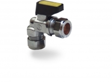 Compression Mini Ball Valve Angled 10mm  Gas