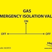 Label GAS EMERGENCY ISOLATION pack of 10