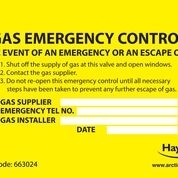 Label Gas Emergency Control Pack Of 10