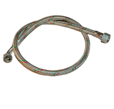 Oil Line Metal Braided 700Mm 27" 1/4 F Elbow X 1/4 F Mec