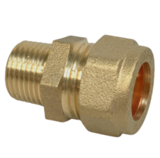 15Mm X 3/8 Bsp Compression Male Iron Coupler