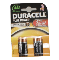 Duracell Plus AAA LR03 Batteries - 4 Pack