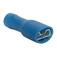 Connector Spade 6MM Crimp Blue Shroud