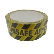 TAPE "UNSAFE APPLIANCE" 38mm x 33m  Yellow/Black