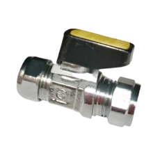 Compression Mini Ball Valve Straight 15mm