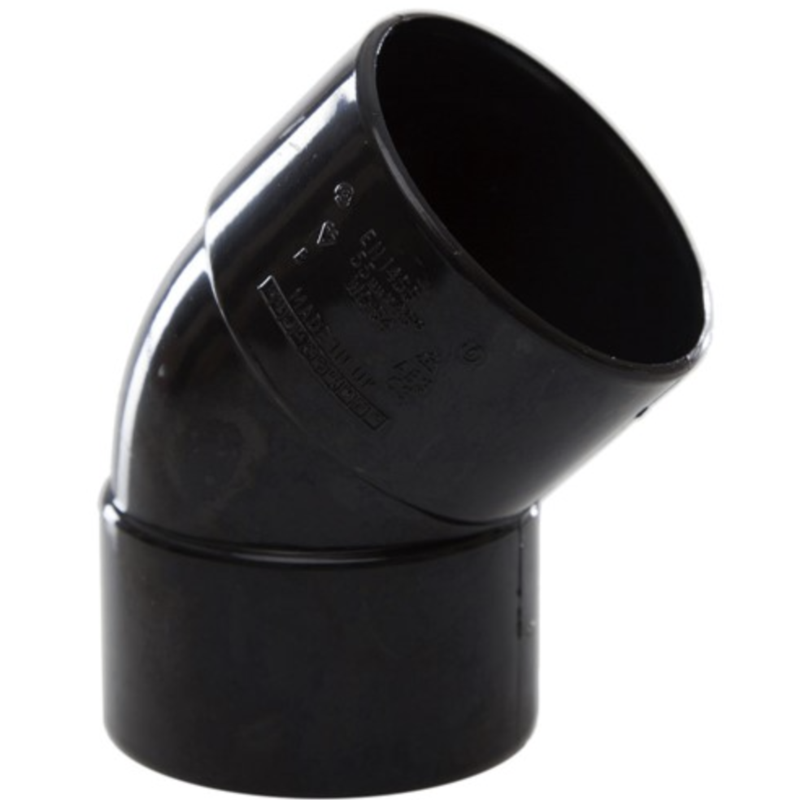 Solvent Weld Waste 40Mm 135Deg Knuckle - Black