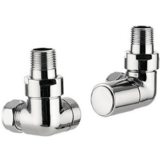 Round Corner Radiator Valves Chrome - Pair Xav642