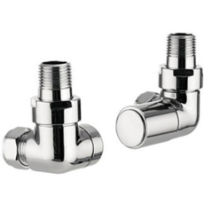 Round Corner Radiator Valves Chrome - Pair XAV642