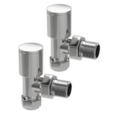 Angle Round Radiator Valve - Chrome