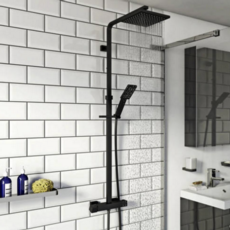 Kartell Nero Square Bar Shower With And Sliding Handset