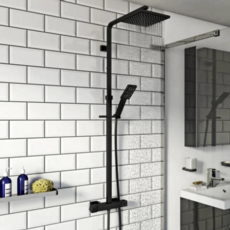 Kartell Nero Square Bar Shower With and Sliding Handset