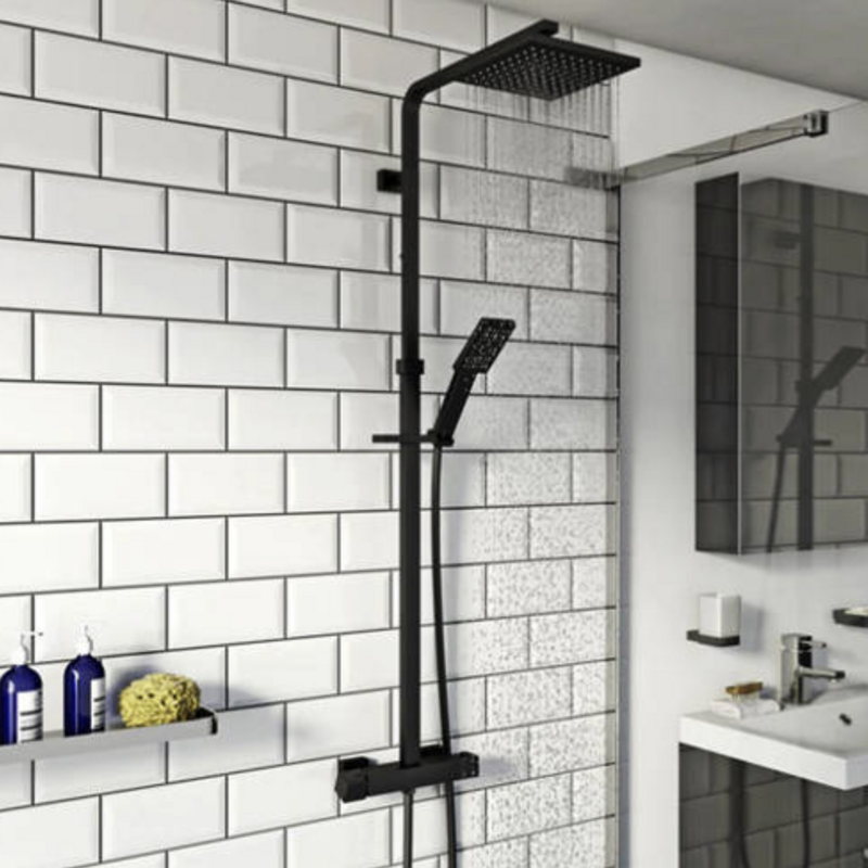Kartell Nero Square Bar Shower With And Sliding Handset