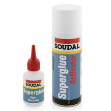 Soudal Mitre Kit - Superglue & Activator - White