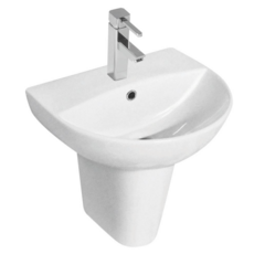 Kartell Kameo 500Mm 1 Tap Hole Basin & Semi Pedestal