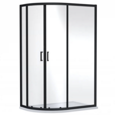 1200mm x 900mm Offset Quadrant Enclosure - Matt Black - 6mm 1200mm x 900mm Offset Quadrant Enclosure - Matt Black - 6mm