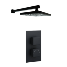 Kartell Nero Square Concealed Therm Valve W Diverter - Black