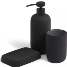 3 Piece Soft Touch Accessory Set - Black