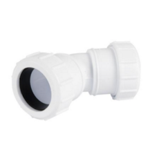 Plastic Compression 45deg Elbow White - 40mm