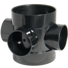Solvent Weld Four Way Boss Pipe 110Mm - Black