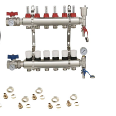 Underfloor Heating 6 Port Manifold Kit with Eurcones