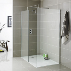 Wet Room Shower Screen 900mm - 8mm Chrome