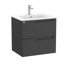 Roca Aleyda Vanity Unit 2 Drawers 600mm - Matt Black