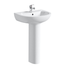 Aqua Small 480mm 1 Tap Hole Pedestal Basin