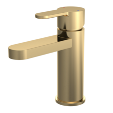 Arvan Mono Basin Mixer With Push Waste - Brushed Brass