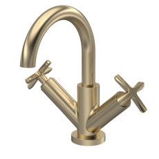 Aztec Deck Mount Mono Basin Mixer Tap/ Push Button Waste