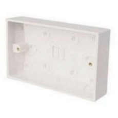 2 Gang 32mm Surface Pattress Moulded Box - White