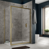 Sommer 8 Sliding Door 1100mm (1050-1090mm) - Brushed Brass
