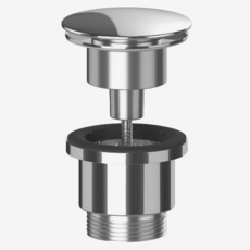 Viva Sanitary Round Clicker Slotted Basin Waste - Chrome