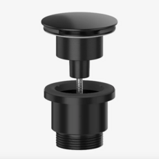 Viva Sanitary Round Clicker Slotted Basin Waste - Black