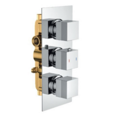 Bewl 2 Outlet 3 Controls Concealed Valve - Chrome