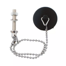 Black Basin Plug C/W Chain & 12" Stay Pre-Packed
