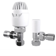Drayton Angled Chrome Body & Lockshield 15mm