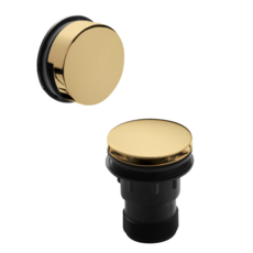 Nuie Brushed Brass Inset Bath Push Button Waste