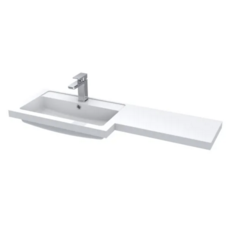 Fusion Left Hand Square L-Shaped 1Tap Hole Basin 1.1M