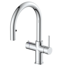 KoGE 4-in-1 Swan Pull Out Spout Hot Water Tap Chrome