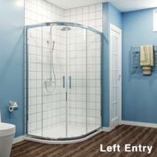 Chrome 2 Door Offset Quadrant Shower Enclosure -1200mm x 800