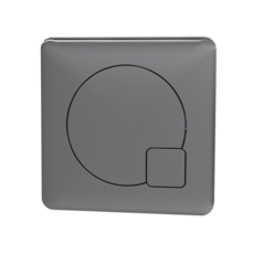 Square Dual Flush Push Button - Brushed Pewter