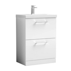 Nuie Arno White 600mm Floor Standing 2 Drawer Unit Nuie Arno White 600mm Floor Standing 2 Drawer Unit