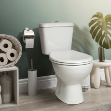 Rimless Aqua Close Coupled Toilet with Heavy Duty Seat Rimless Aqua Close Coupled Toilet with Heavy Duty Seat