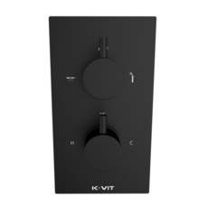 Round Concealed Thermo Shower Valve w diverter Matt Black