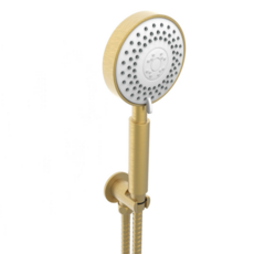 Kartell Round Wall Outlet Bracket, Handset & Hose Brass