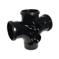 FloPlast 92.5* Double Branch Black - 110mm